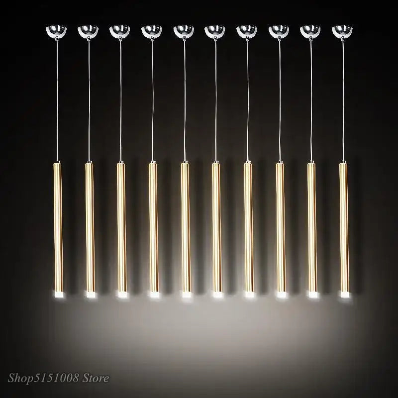 Gold Silver Tube Pendant