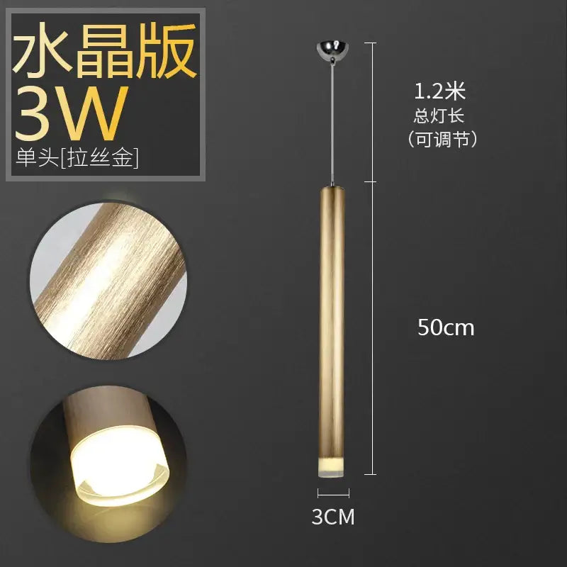 Gold Silver Tube Pendant