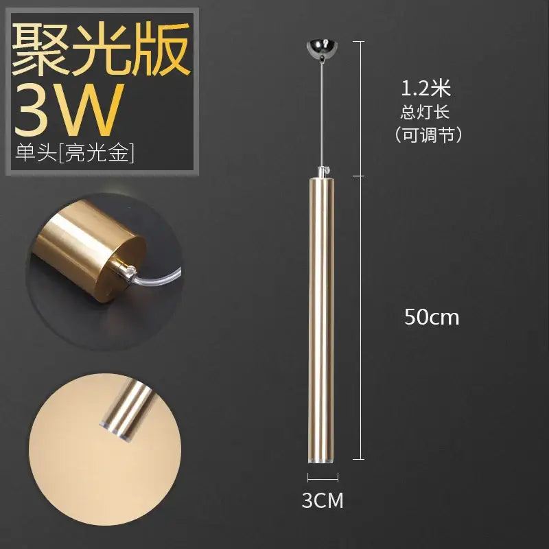 Gold Silver Tube Pendant