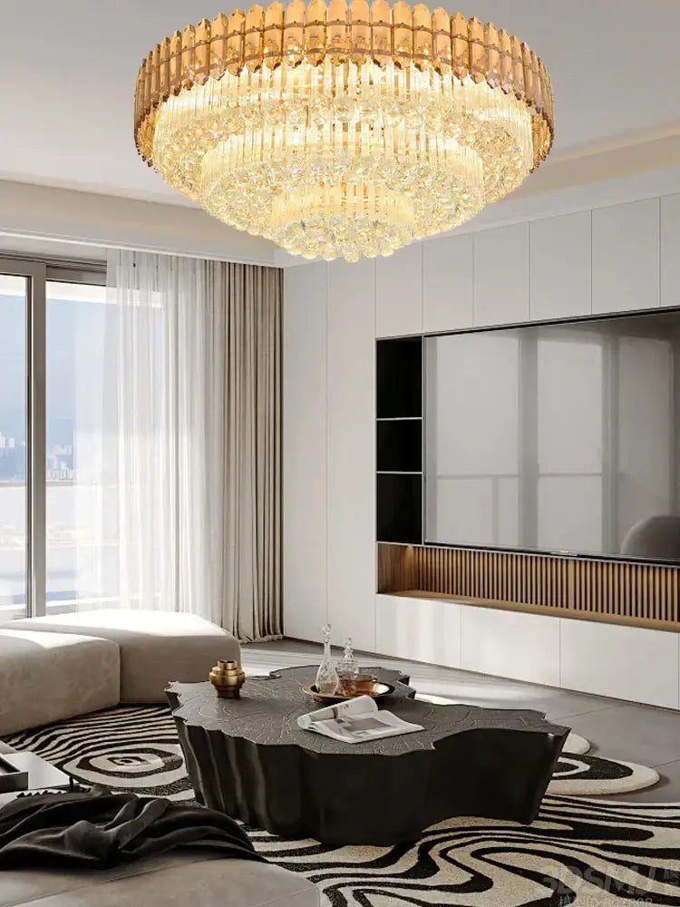 Amber Crystal Ceiling Light