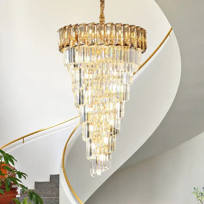 Amber Crystal Chandelier 150cm Smoke