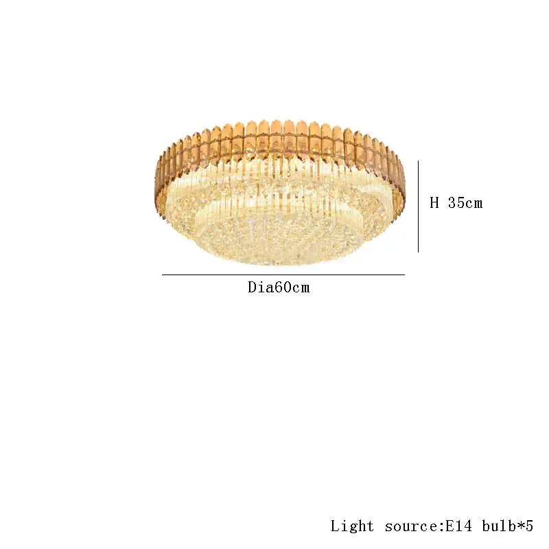 Amber Crystal Round Chandelier