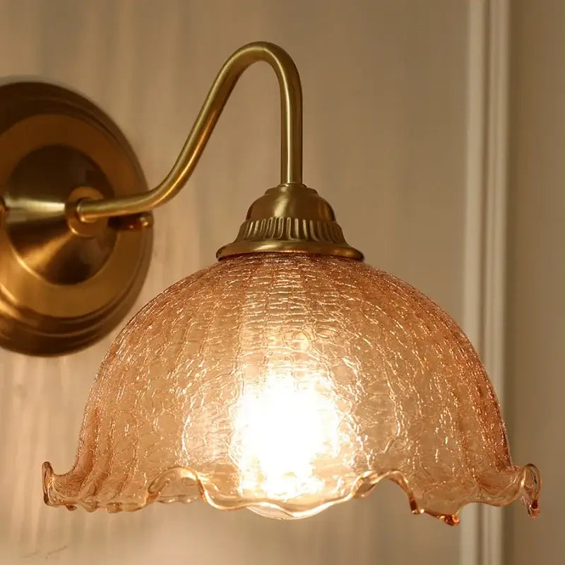 Amber Flower Glass Sconce