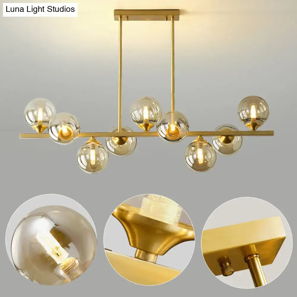 Gold Amber Glass Chandelier