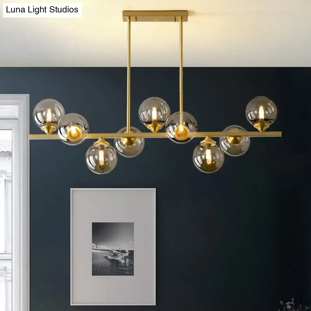 Gold Amber Glass Chandelier
