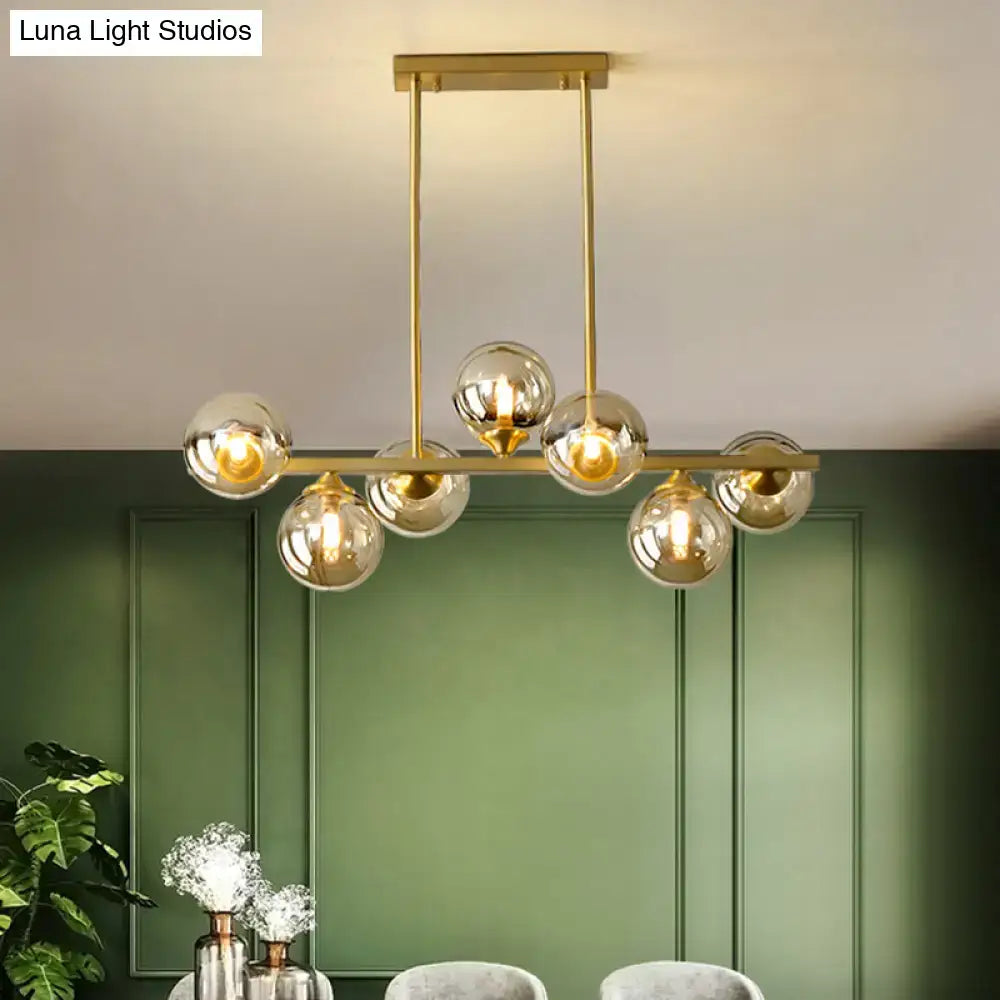 Gold Amber Glass Chandelier