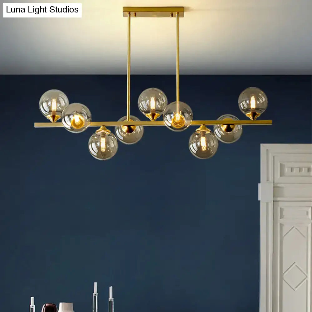 Gold Amber Glass Chandelier