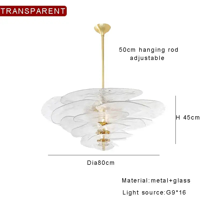 Green Gold Glass Chandelier