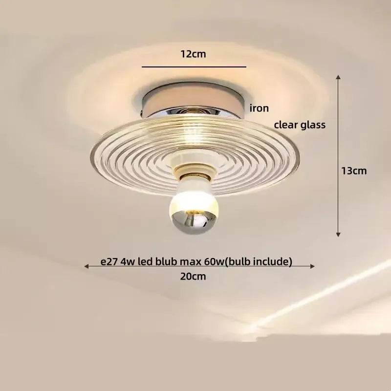 Amber Glass Petal Ceiling Lamp Brass