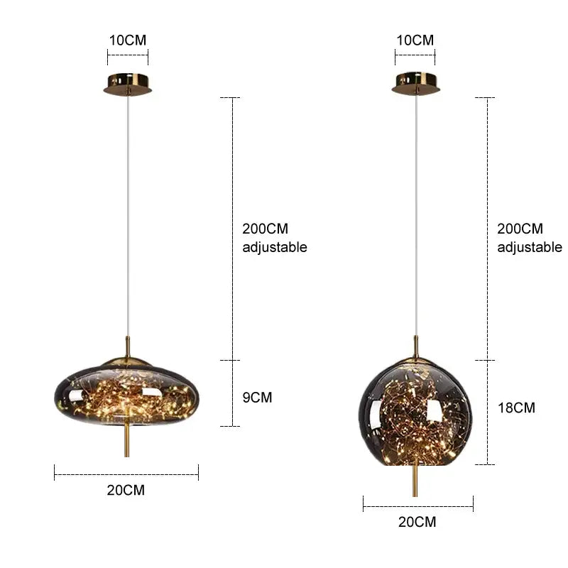 Amber String Light Chandelier