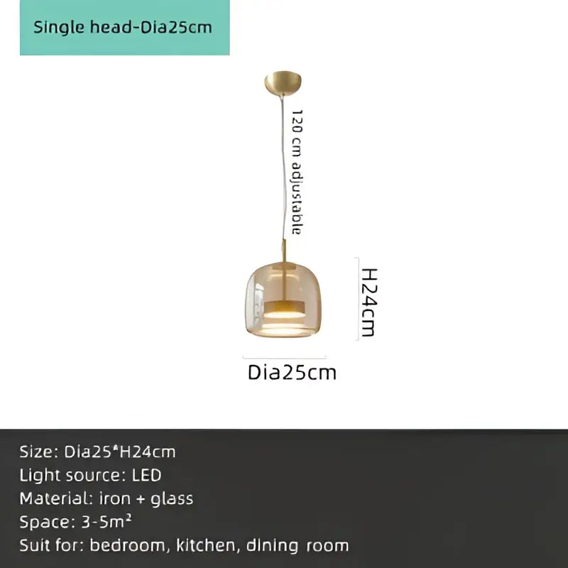 Amber Brass Accent Chandelier