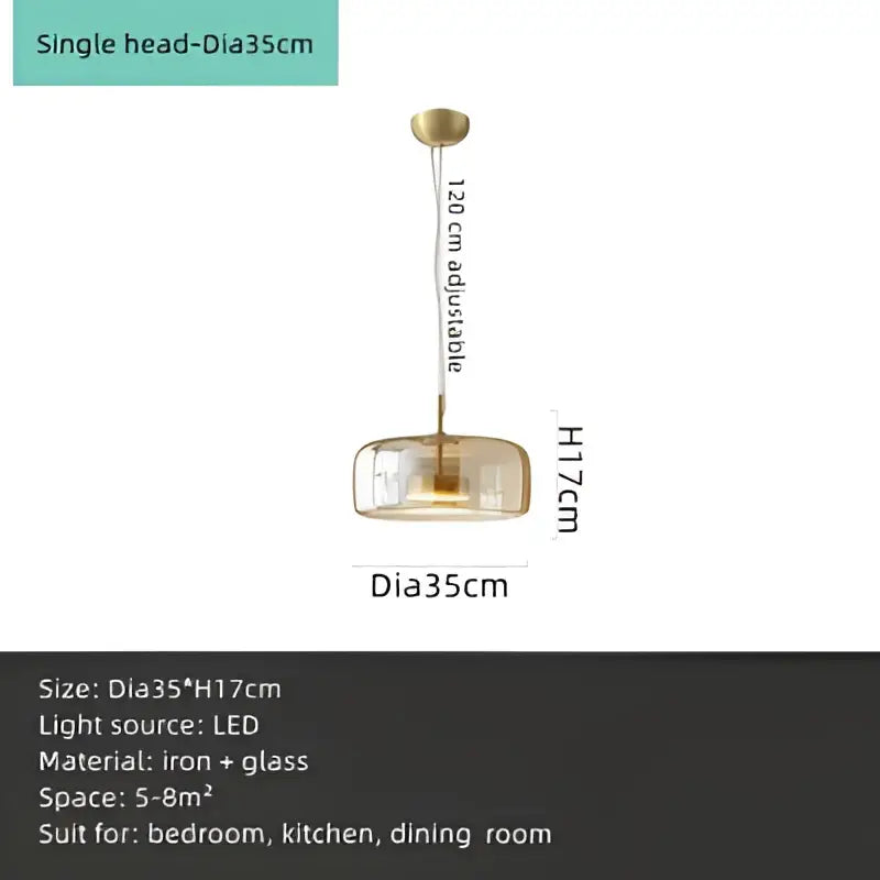 Amber Brass Accent Chandelier
