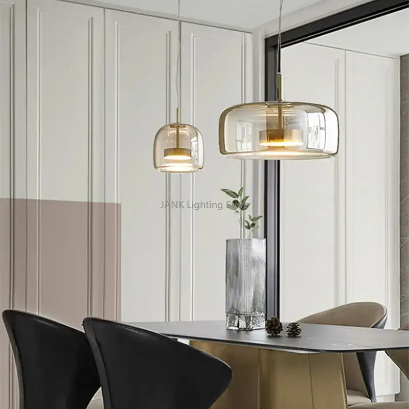Amber Brass Accent Chandelier