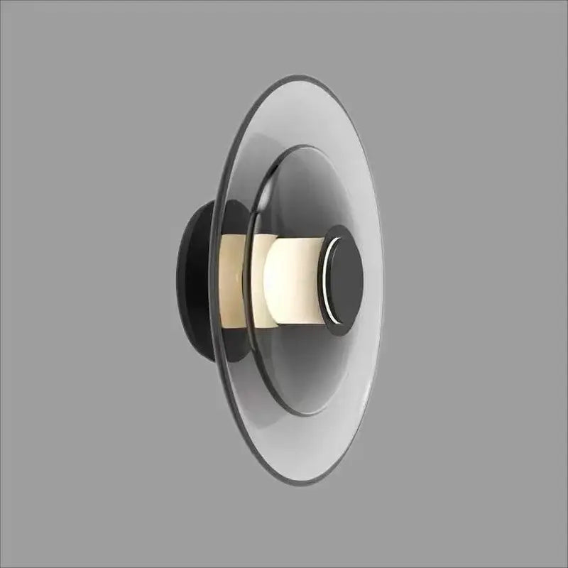 Black Amber Disc Sconce