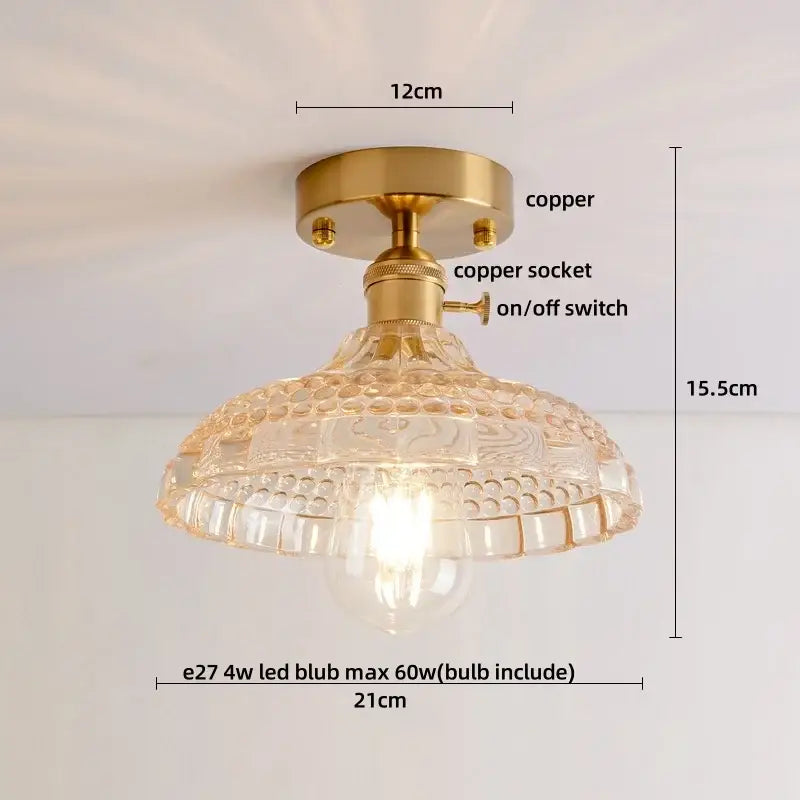 Amber Glass Nordic Ceiling Light