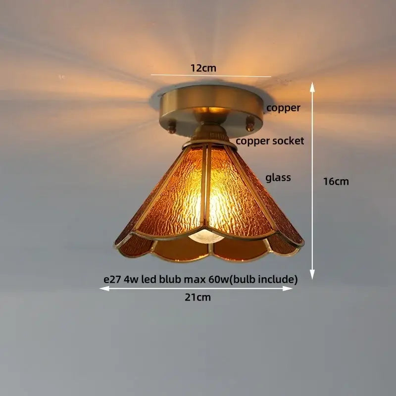 Amber Glass Nordic Ceiling Light