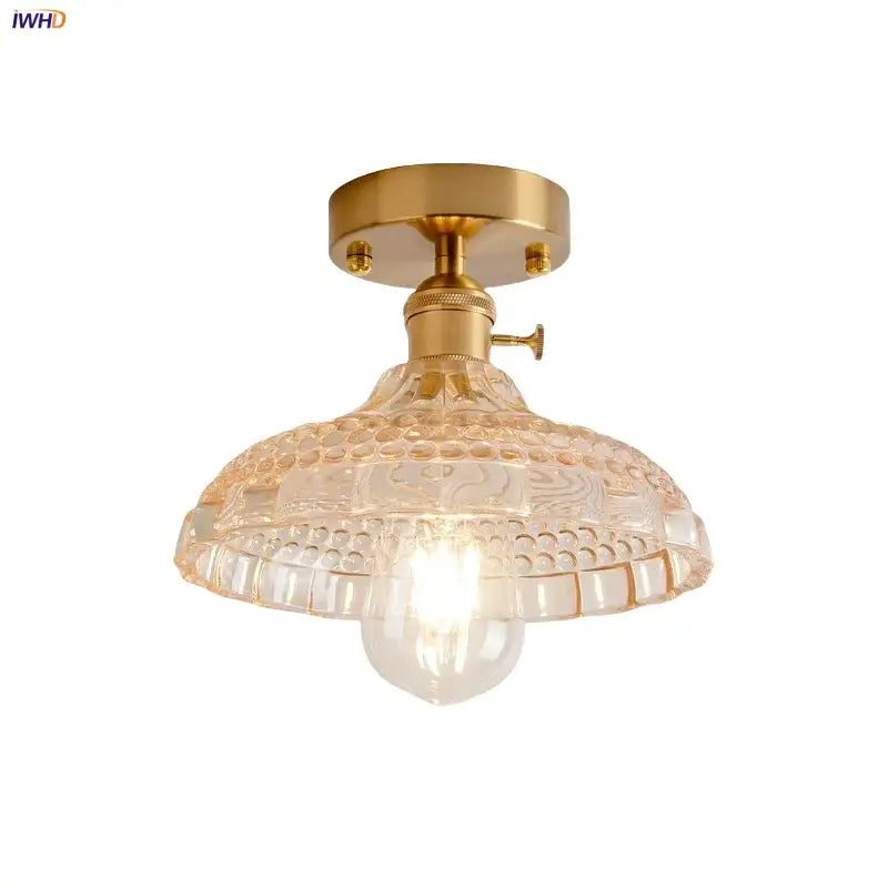 Amber Glass Nordic Ceiling Light