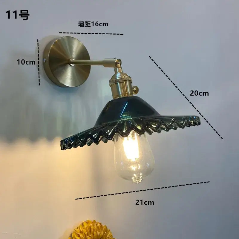 Amber Glass Adjustable Copper Sconce