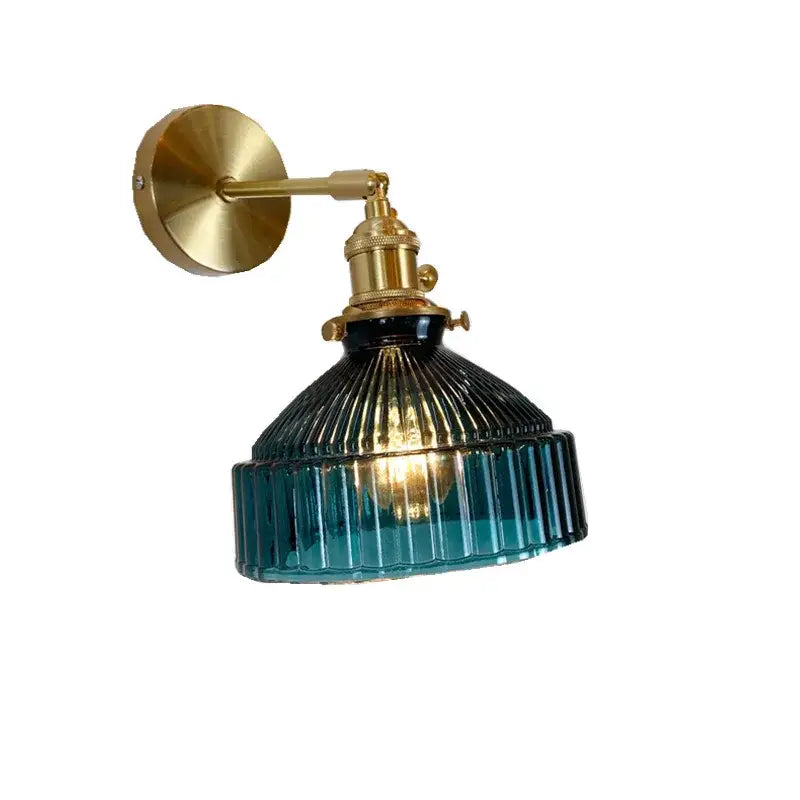 Amber Glass Adjustable Copper Sconce