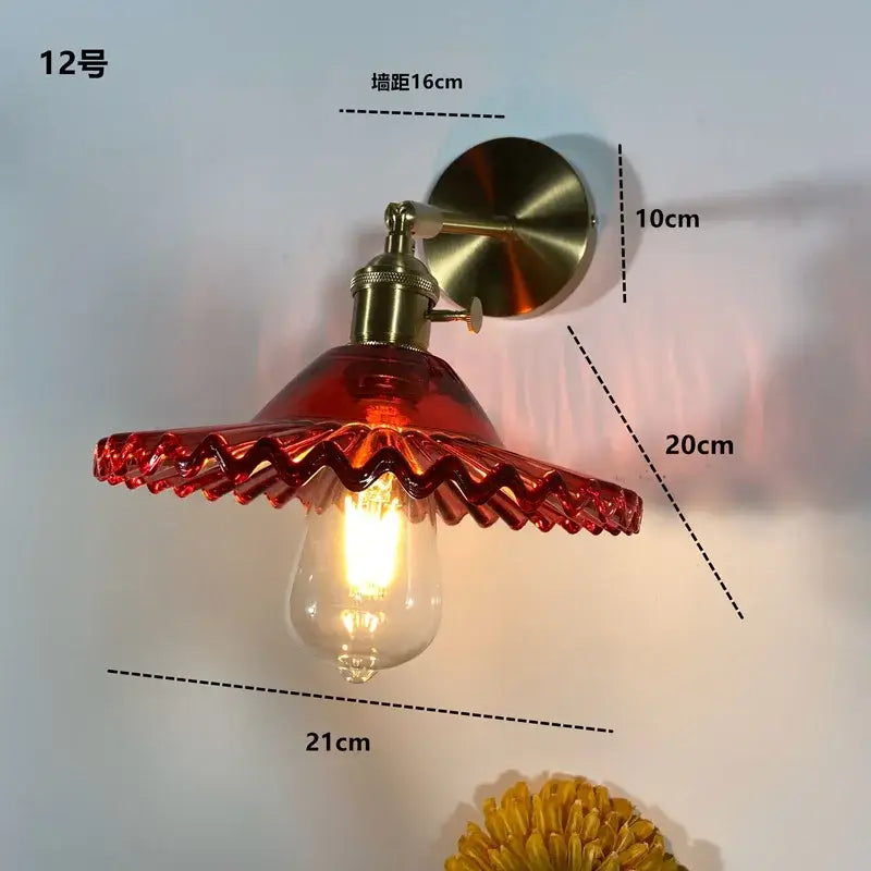 Amber Glass Adjustable Copper Sconce