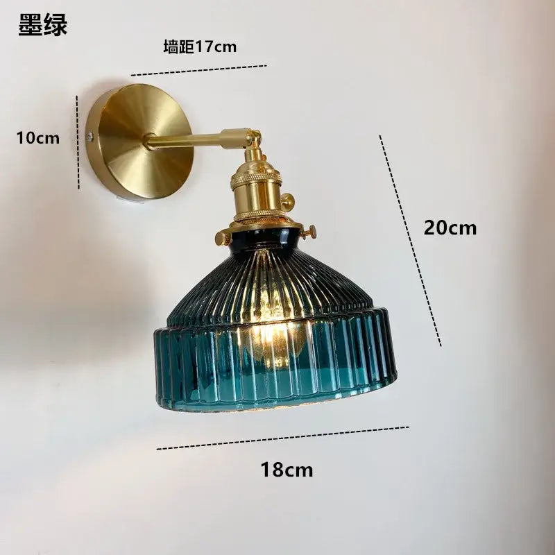 Amber Glass Adjustable Copper Sconce