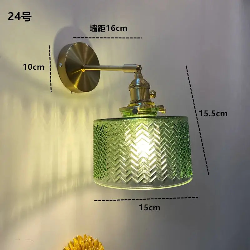 Amber Glass Adjustable Copper Sconce