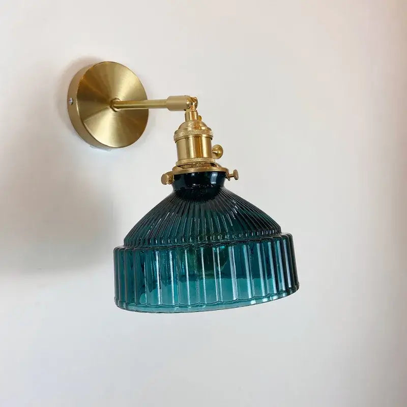 Amber Glass Adjustable Copper Sconce