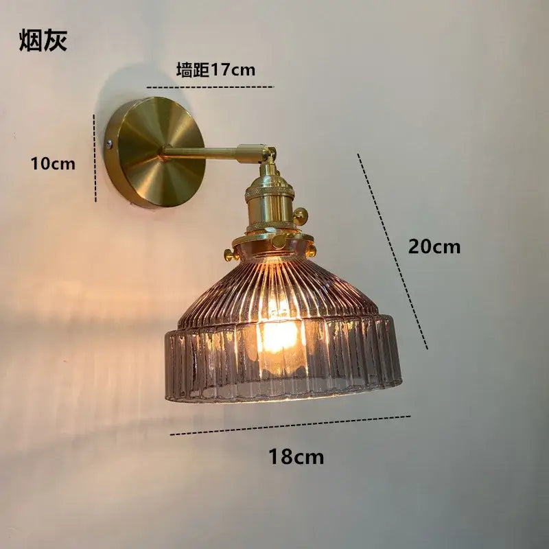 Amber Glass Adjustable Copper Sconce