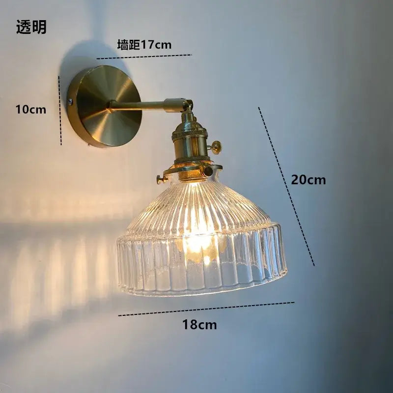 Amber Glass Adjustable Copper Sconce