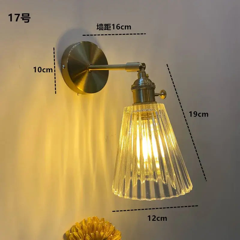 Amber Glass Adjustable Copper Sconce