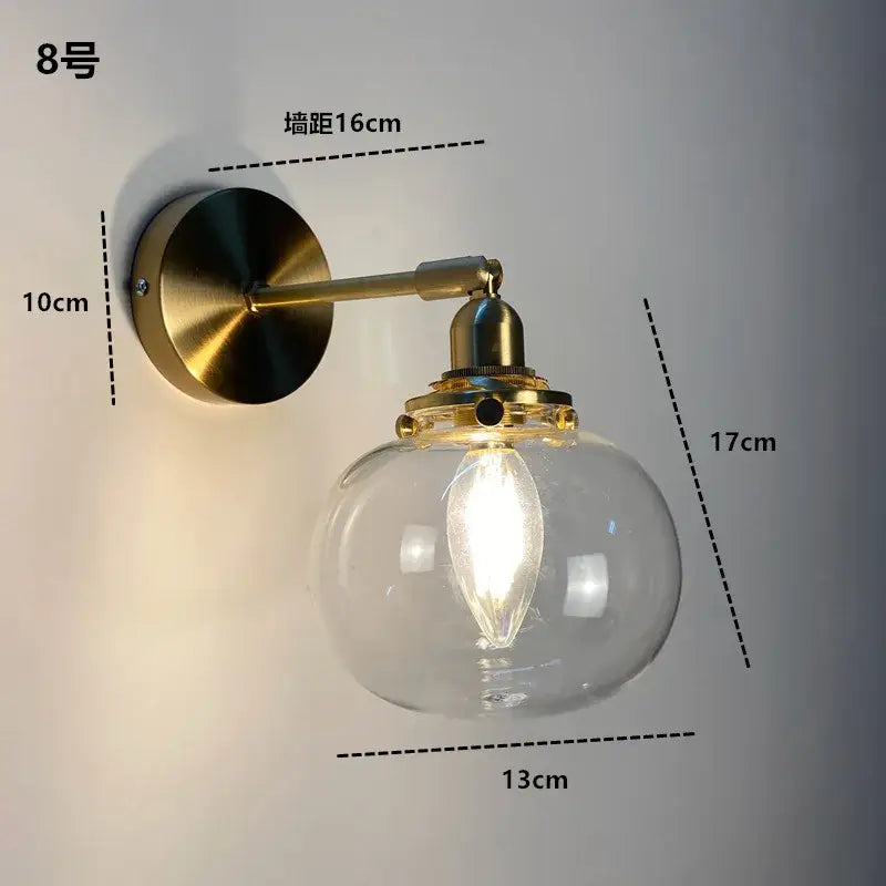 Amber Glass Adjustable Copper Sconce