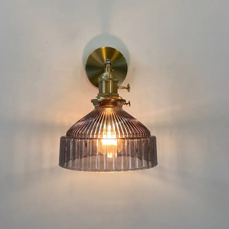 Amber Glass Adjustable Copper Sconce