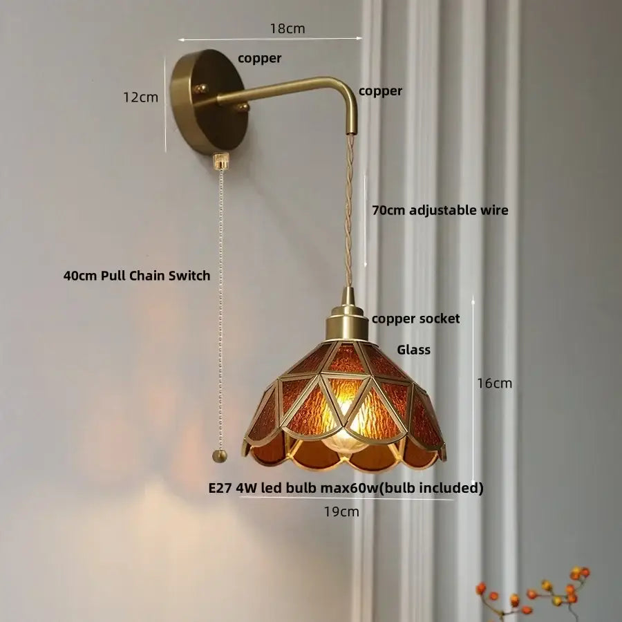 Amber Glass Staircase Light