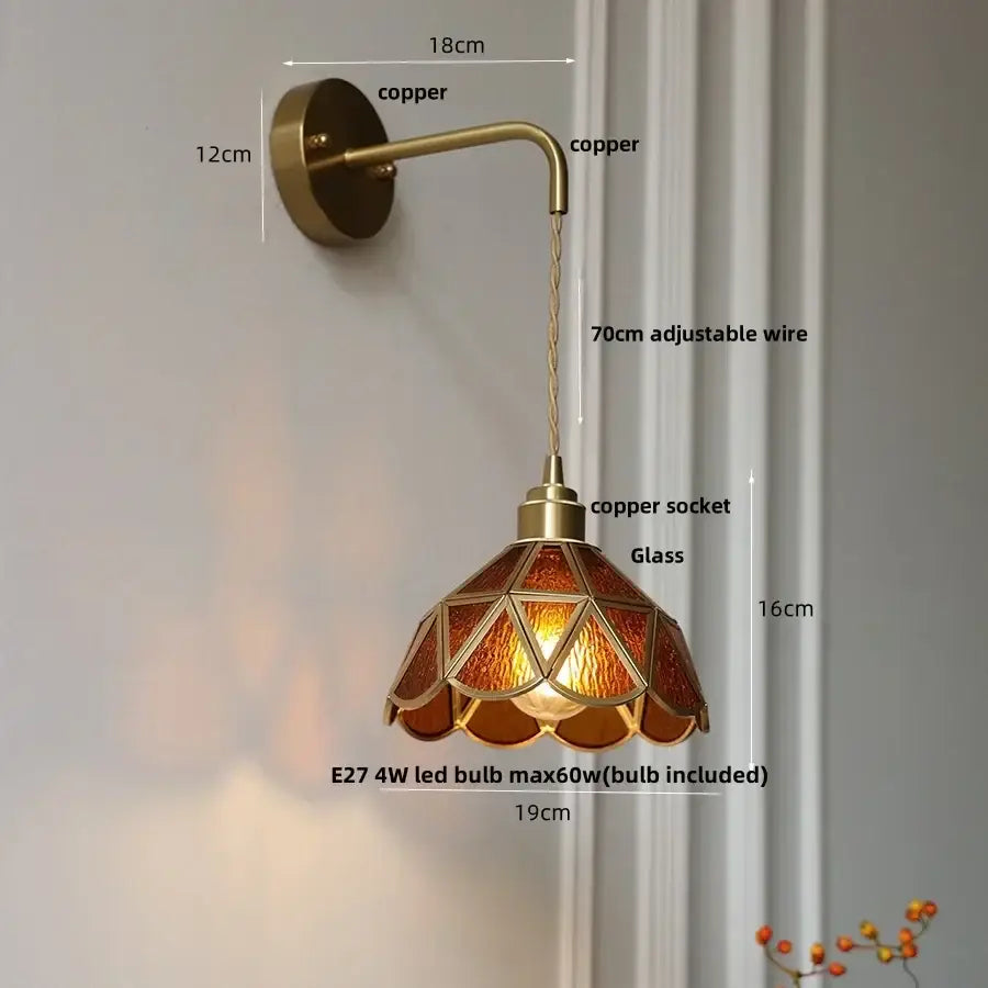 Amber Glass Staircase Light