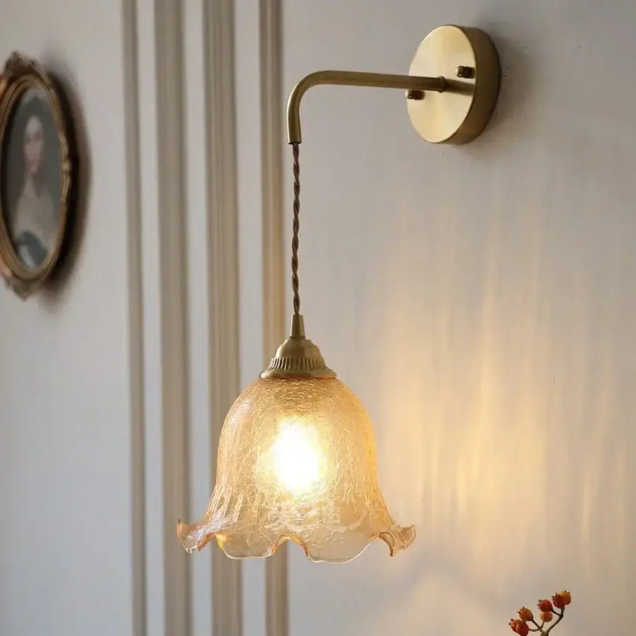 Amber Glass Wall Light