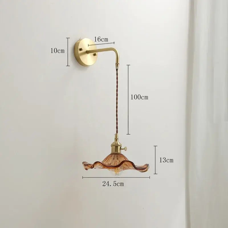 Amber Glass Bedroom Sconce