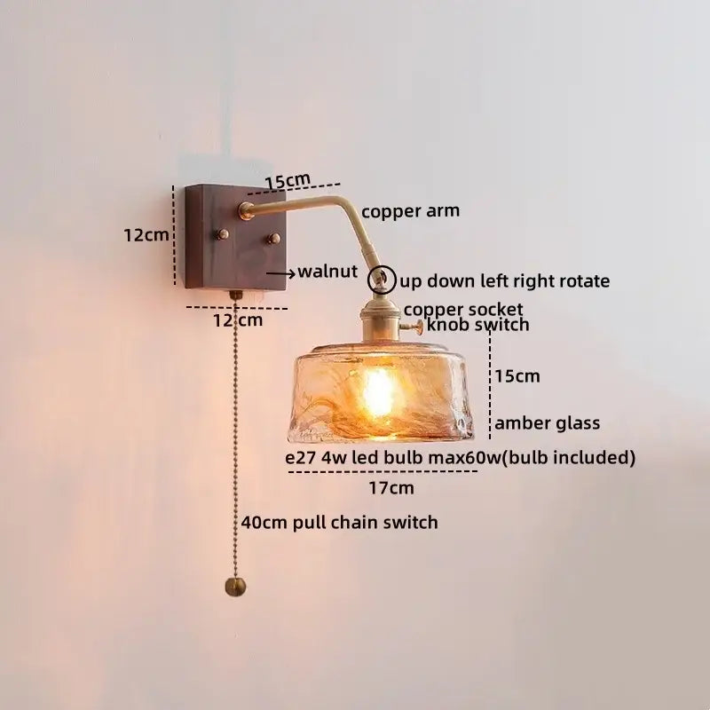 Amber Glass Reading Lamp