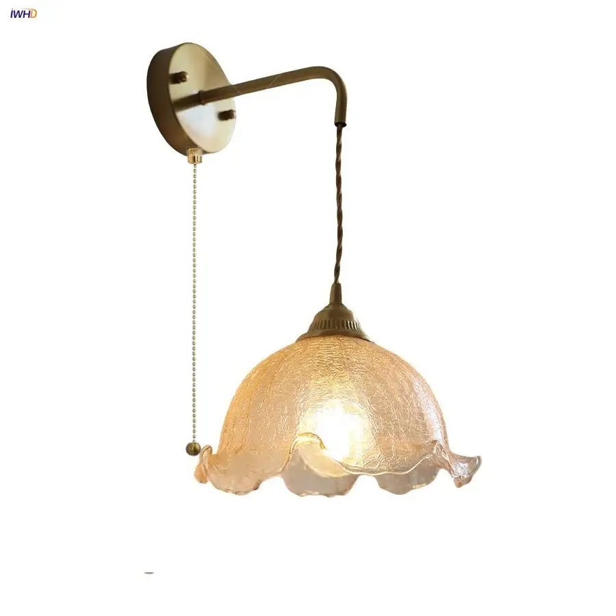 Amber Glass Wall Sconce Bedroom Hallway