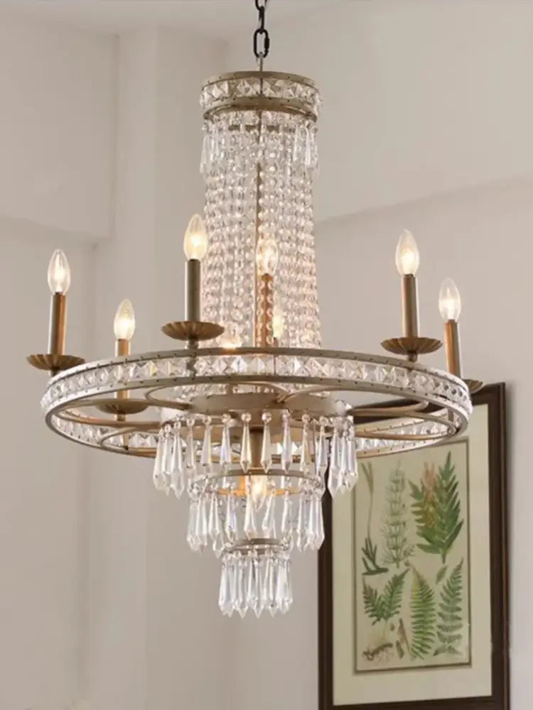 Brass Crystal Antique Dining Chandelier
