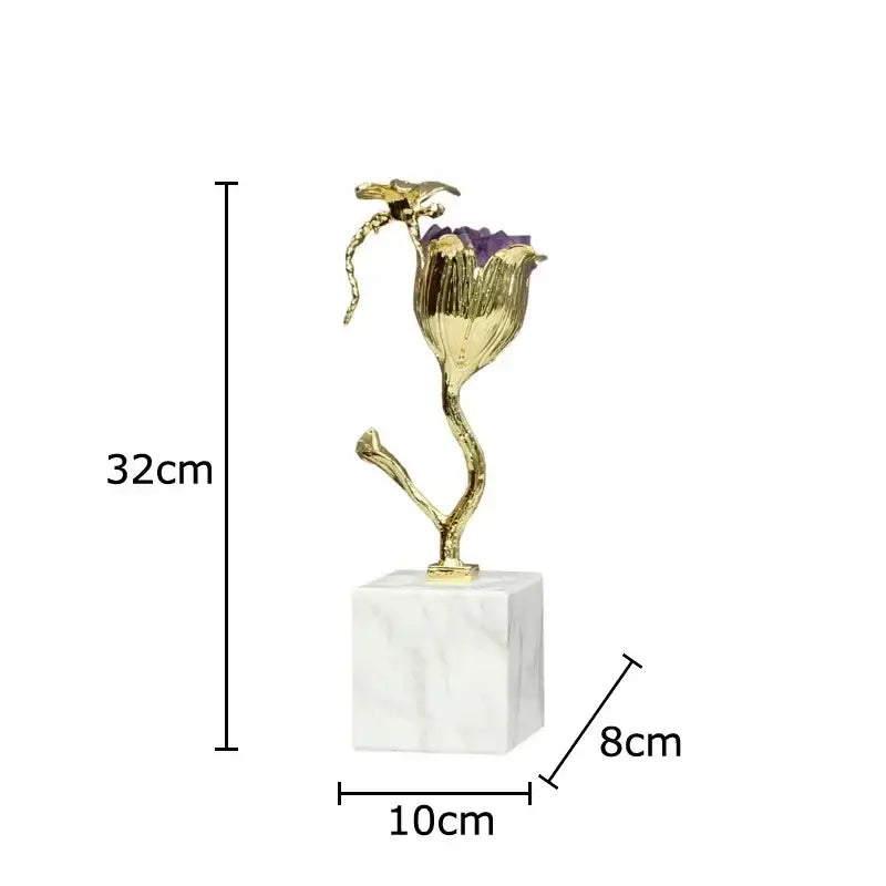 Gold Amethyst Dragonfly Ornament