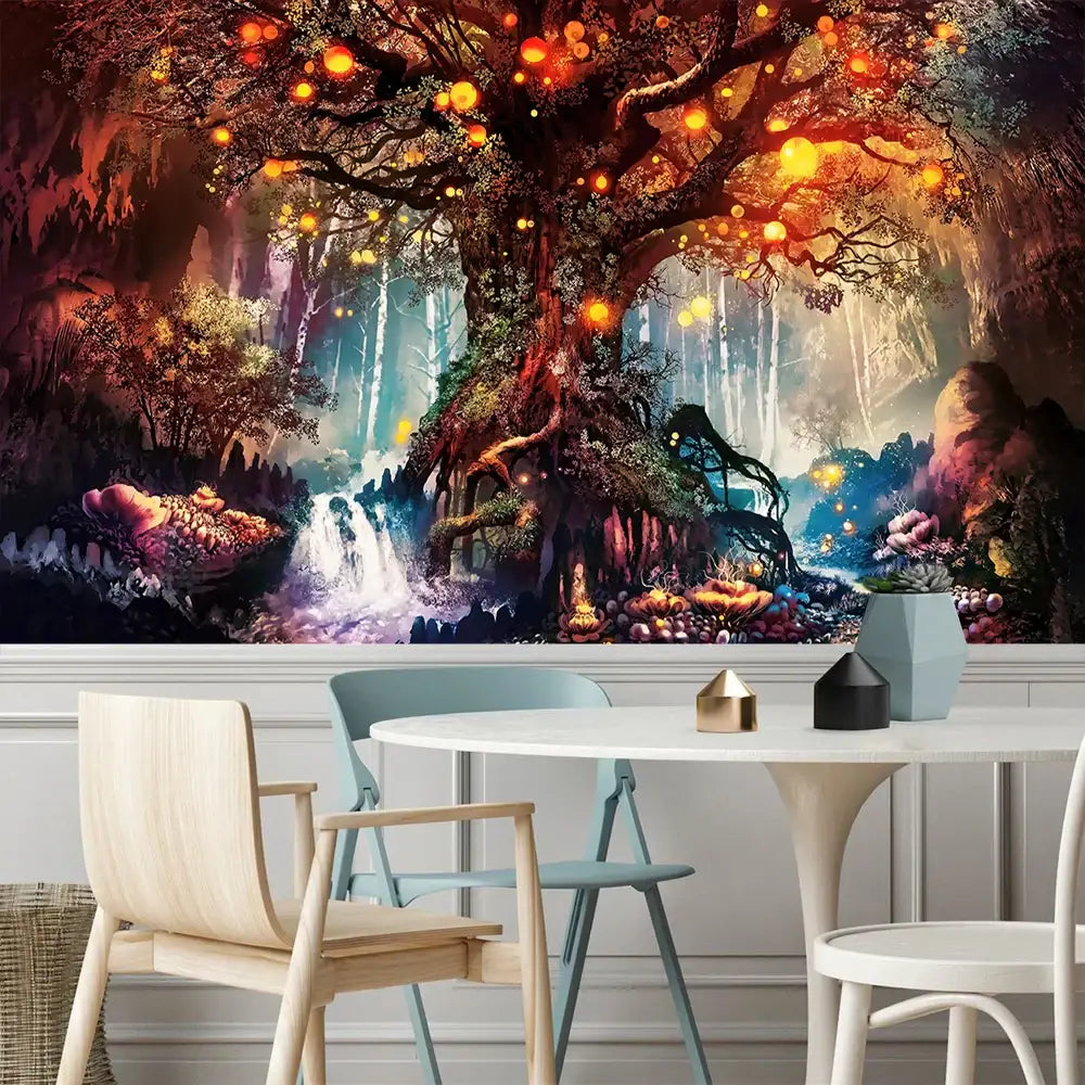 Glowing Boho Tree Tapestry
