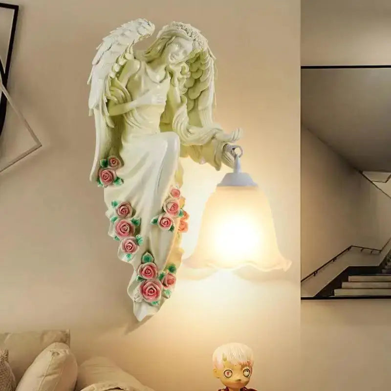 Gold Crystal Angel Sconce