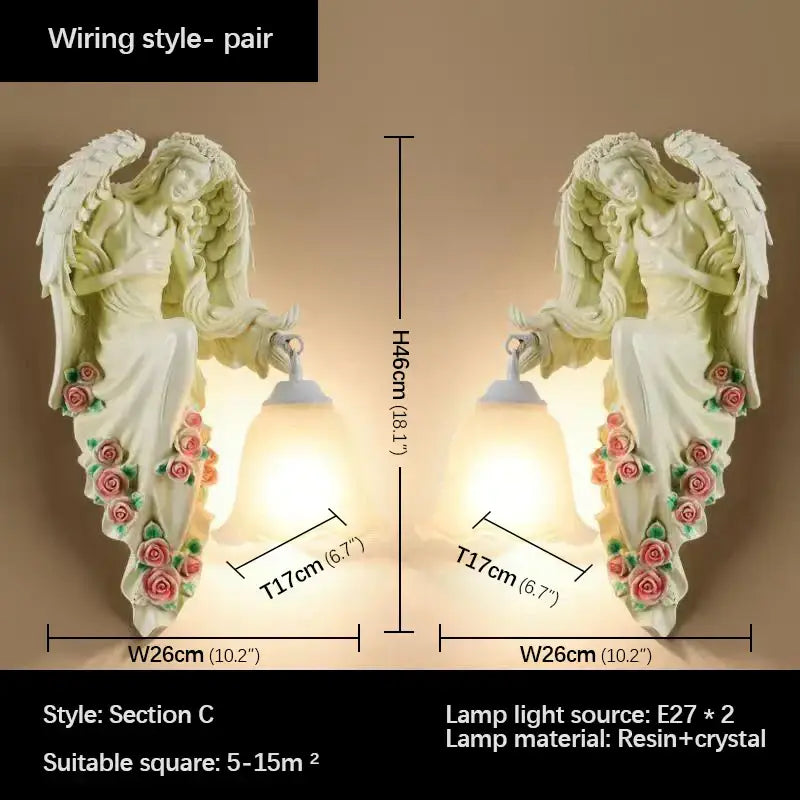 Gold Crystal Angel Sconce