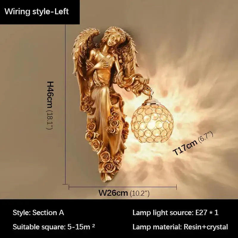 Gold Crystal Angel Sconce