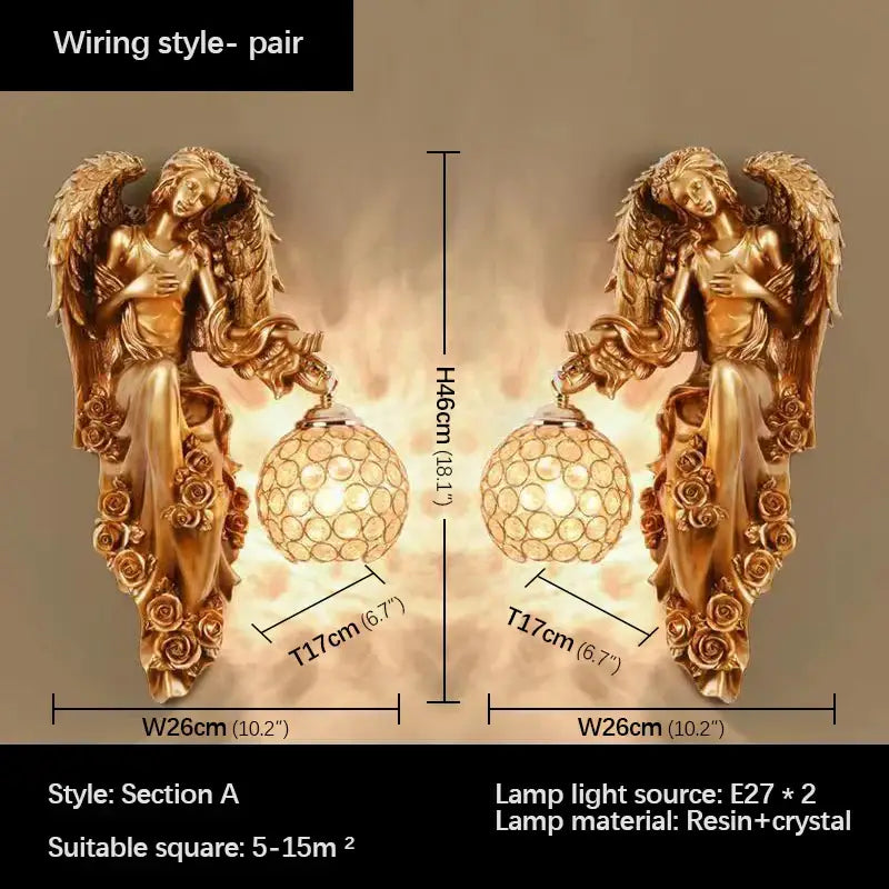 Gold Crystal Angel Sconce