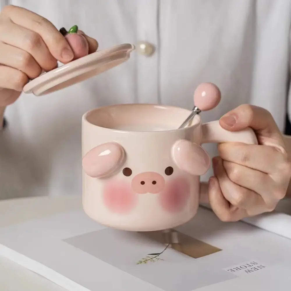 Cream Animal Ceramic Mug