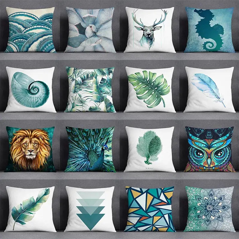 Teal Green Pattern Pillowcase