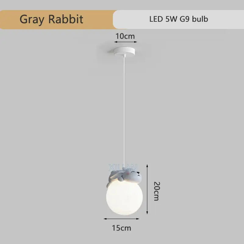Gray Animal Pendant Lamp