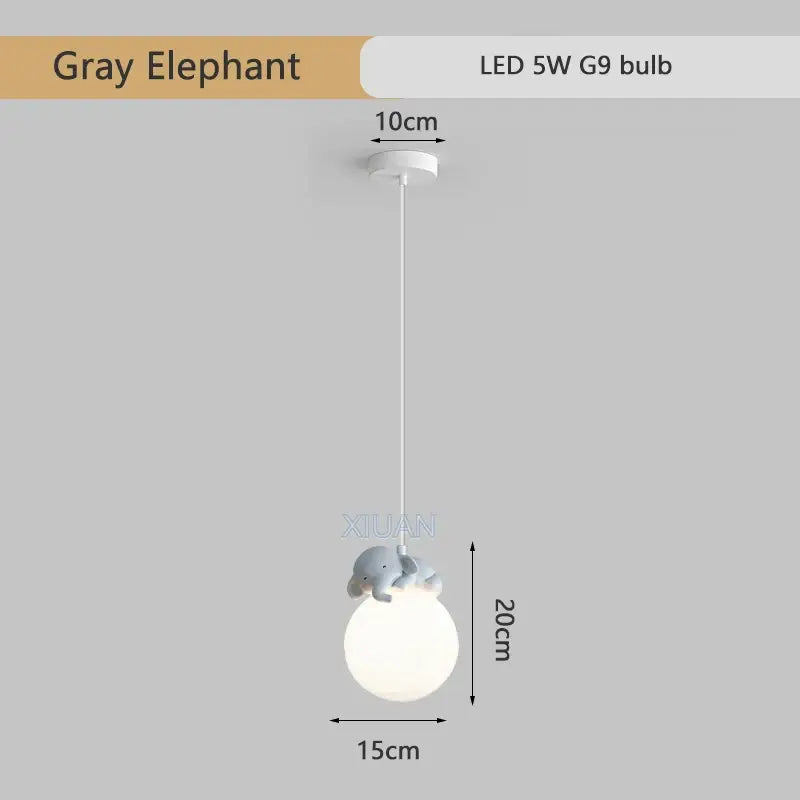 Gray Animal Pendant Lamp