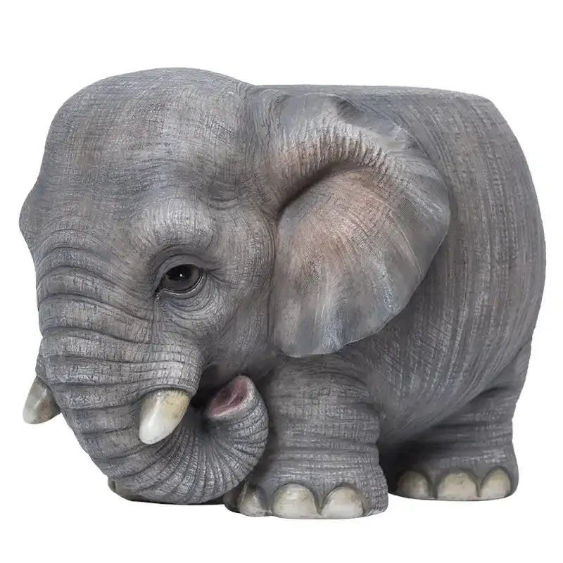 Gray Elephant Footstool